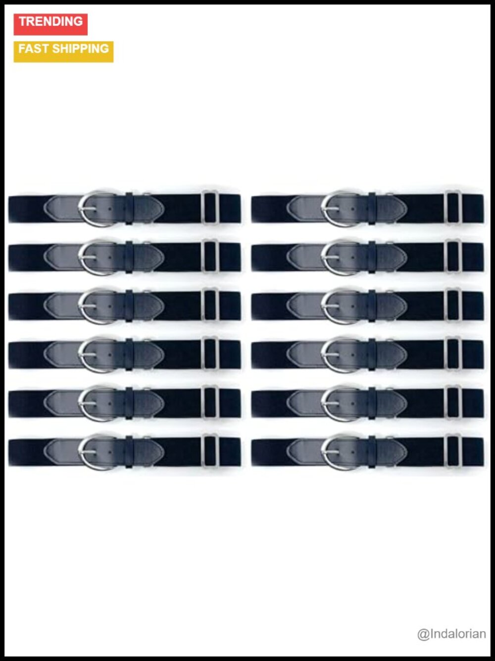 Adjustable Elastic Baseball Softball Belt PU Leather Tab Metal Buckle